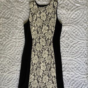 Black & Cream Lace Dress